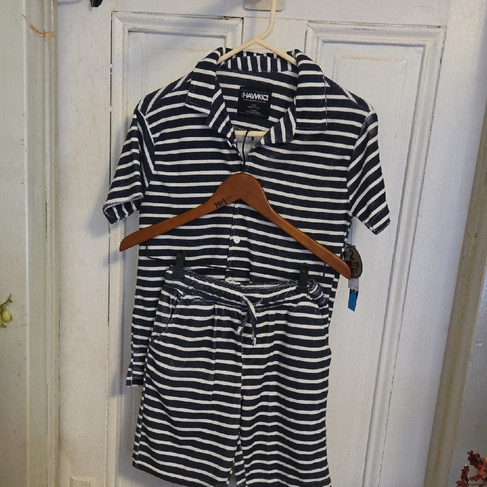 Hawke & Co. Striped Short Set